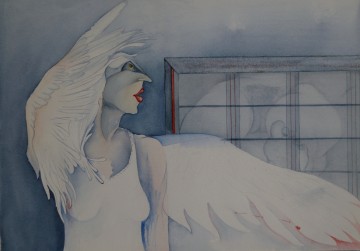 Katrien caymax aquarel liggende venster