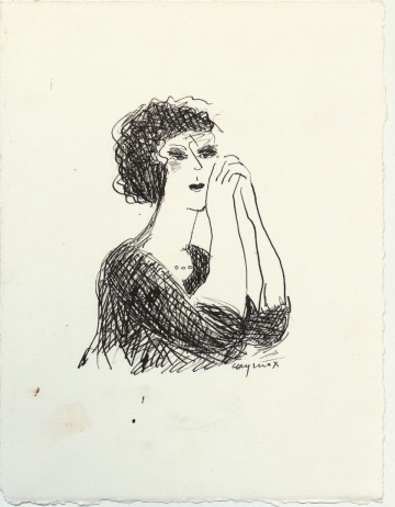 Pentekening jonge vrouw   katrien caymax