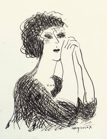 Pentekening jonge vrouw detail   katrien caymax