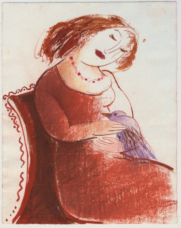 Vrouw met duif   caymax